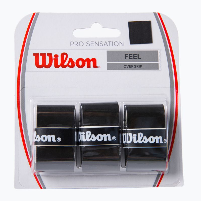Wilson Pro Overgrip Sensation tennis racket wraps 3 pcs black WRZ4010BK+