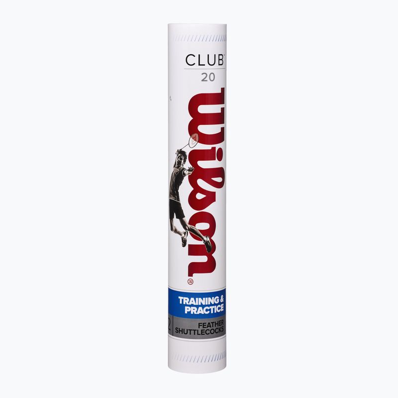 Wilson Club badminton shuttlecocks 12 pcs white.