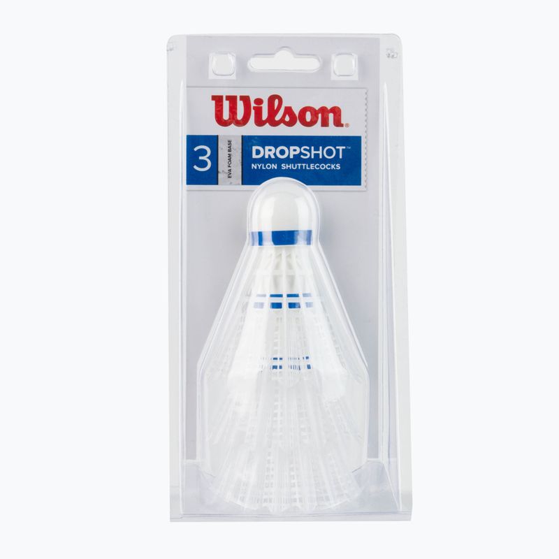 Wilson Dropshot Clamshel badminton shuttlecocks 3 pcs white WRT6048WH+