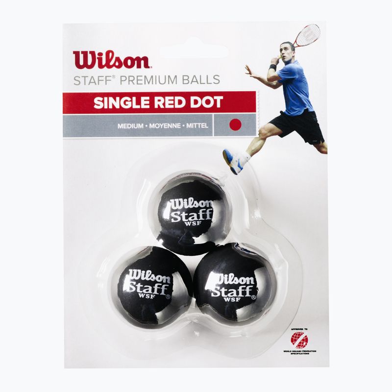 Wilson Staff Ball Red Dot squash balls 3 pcs black 2