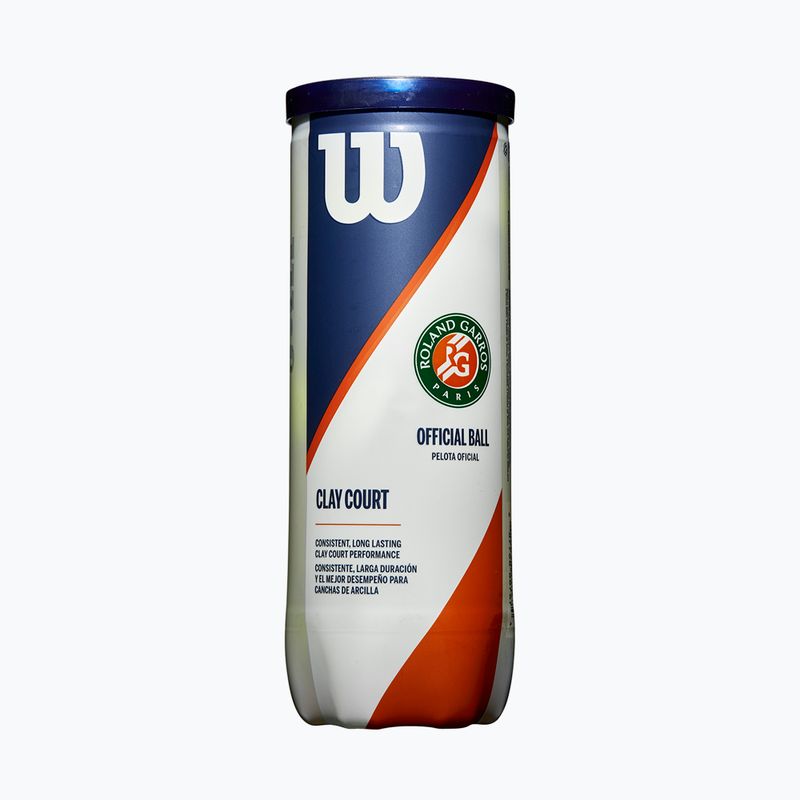 Wilson Roland Garros Clay Ct tennis balls 3 pcs yellow WRT125000 2