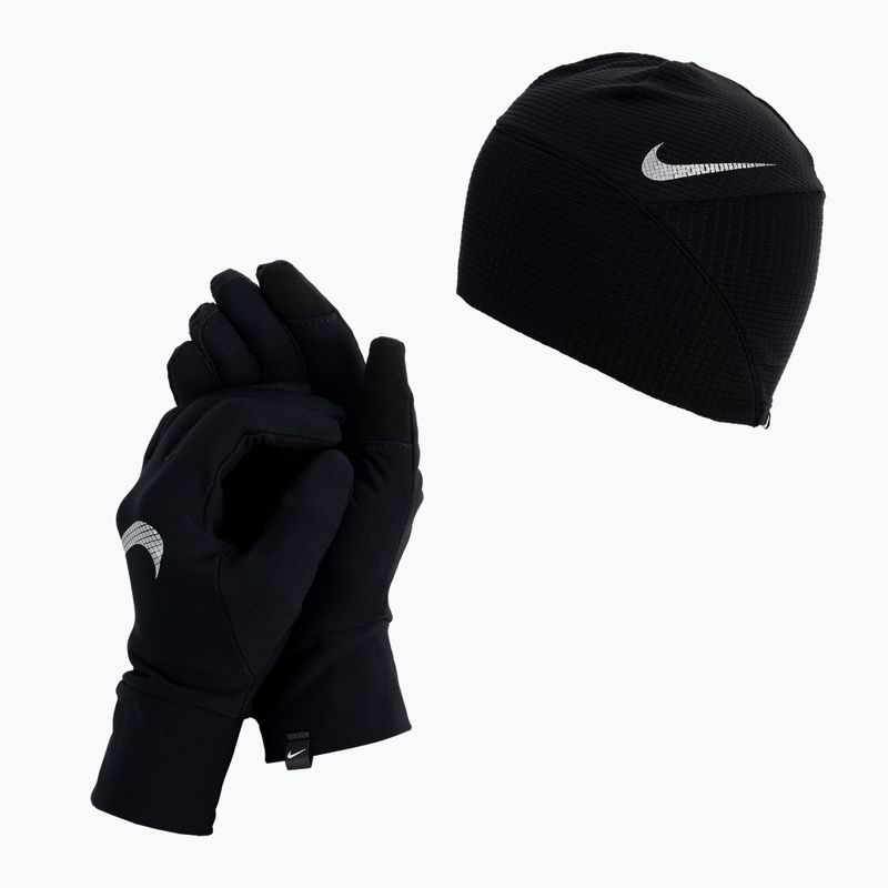 Nike Essential Running women's cap + gloves set black N1000595-082