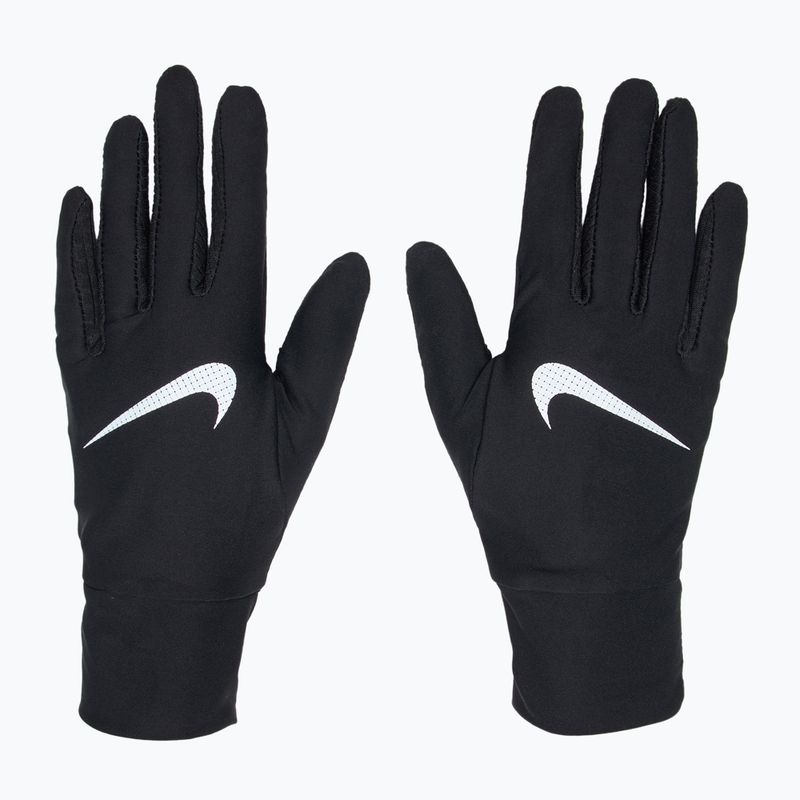 Women's armband + gloves set Nike Essential Running black/black/silver 2