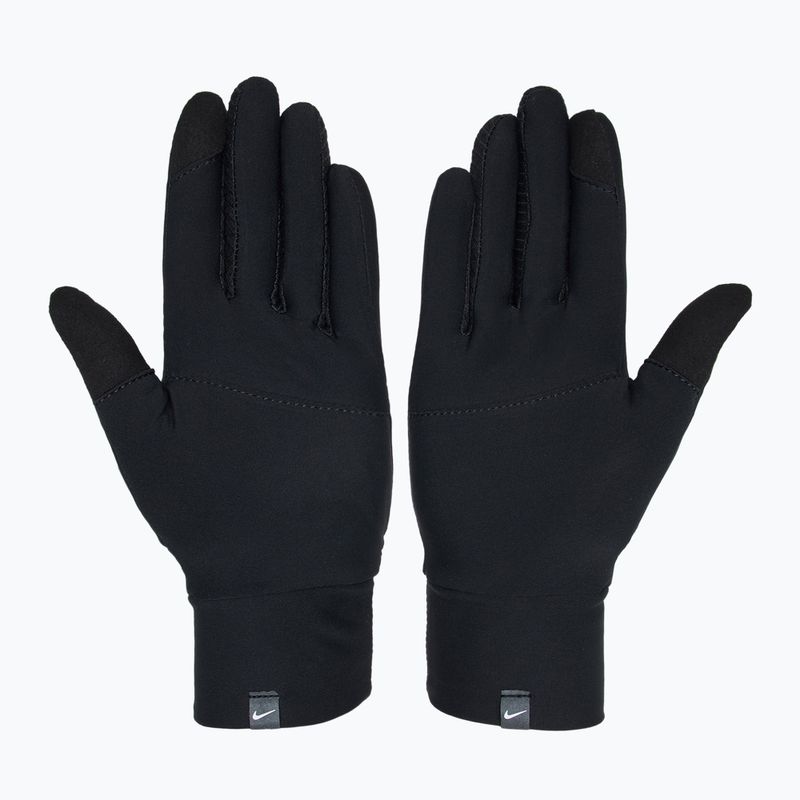 Women's armband + gloves set Nike Essential Running black/black/silver 3