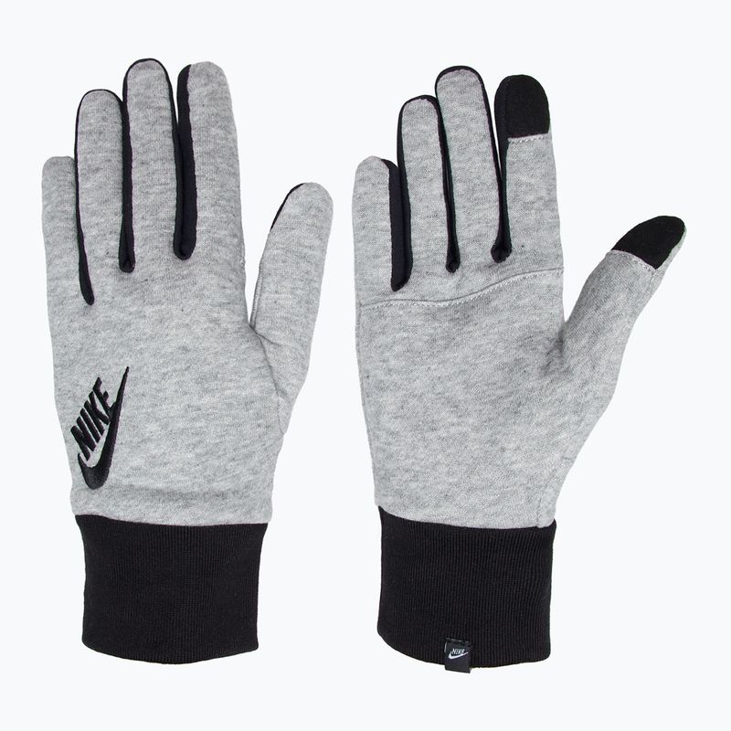 Men's Nike Club Fleece 2.0 grey heather/black/black running gloves