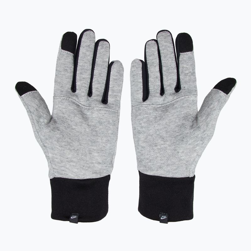 Men's Nike Club Fleece 2.0 grey heather/black/black running gloves 3