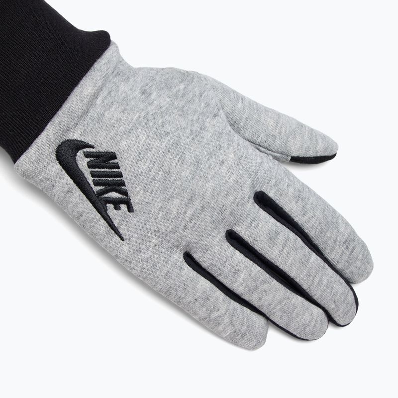 Men's Nike Club Fleece 2.0 grey heather/black/black running gloves 4