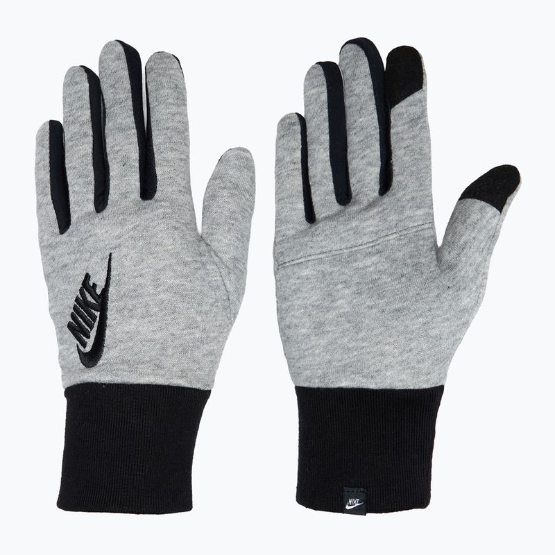 Women's Nike Club Fleece grey heather/black/black running gloves
