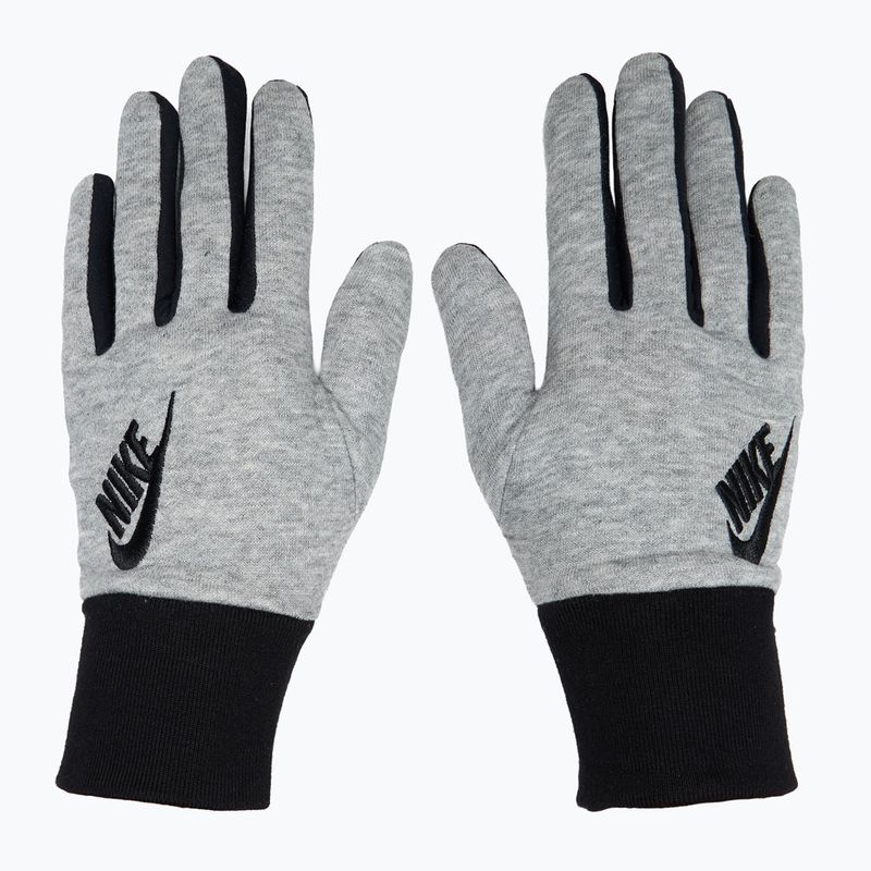 Women's Nike Club Fleece grey heather/black/black running gloves 2
