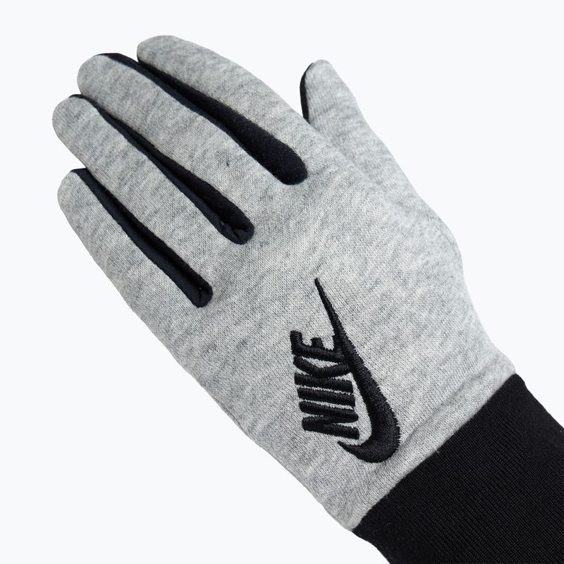 Women's Nike Club Fleece grey heather/black/black running gloves 4