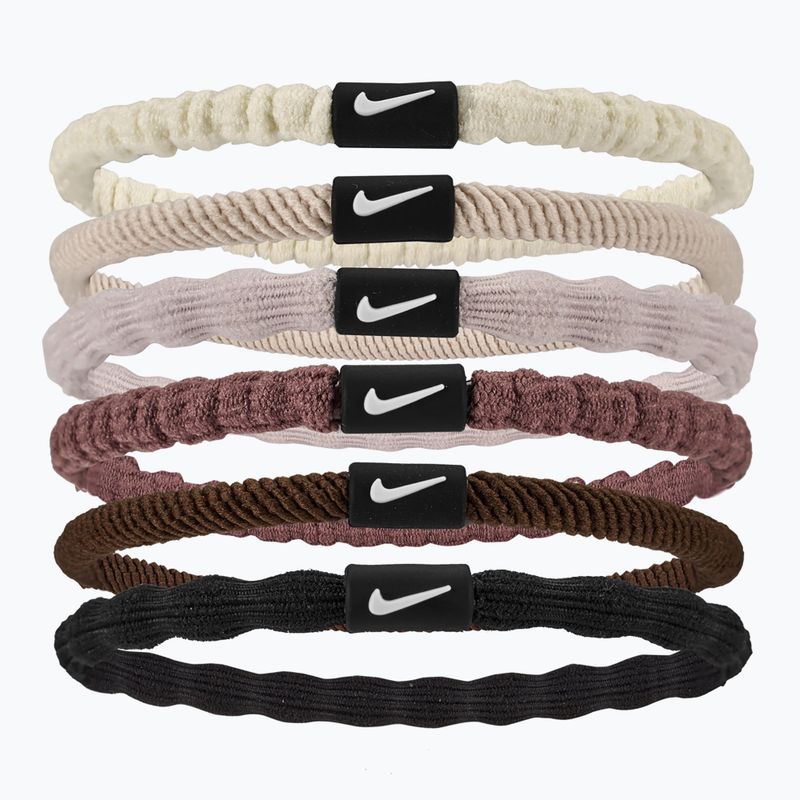 Nike Flex Hair Tie elastics 6 pcs sail/lt orewood brn/white