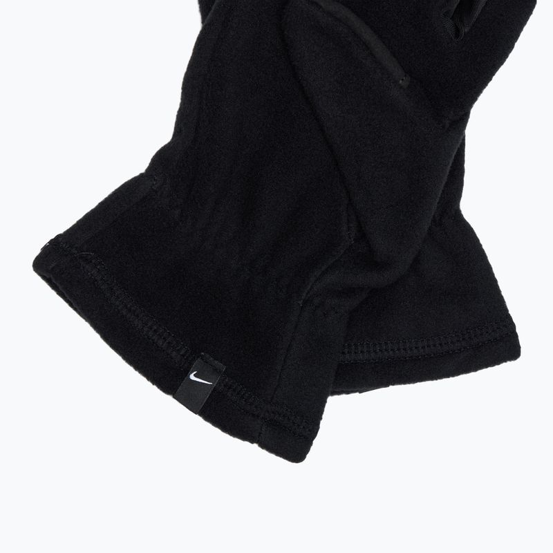 Women's Nike One Therma-Fit Fleece running gloves black/white 5