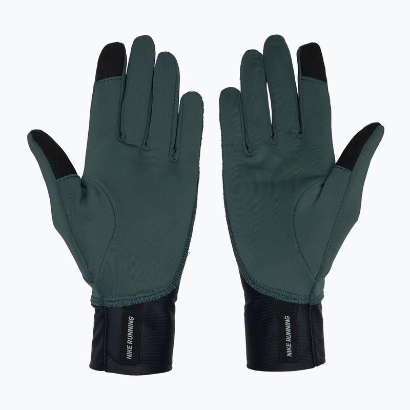 Nike Pacer Midweight RG women's running gloves vintage green/black/silver 2