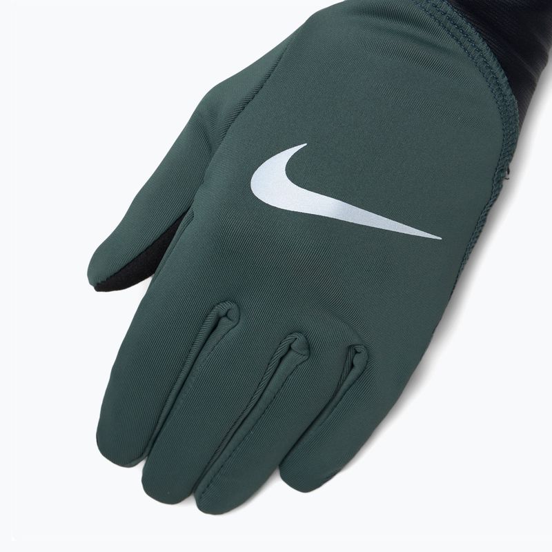 Nike Pacer Midweight RG women's running gloves vintage green/black/silver 3