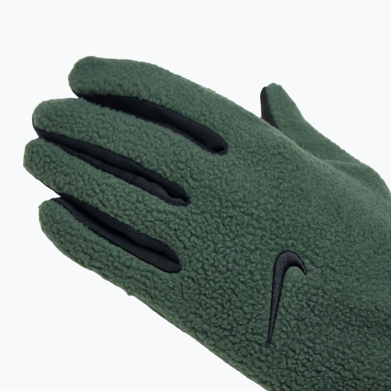 Women's Nike One Therma-Fit Fleece running gloves vintage green/black 5