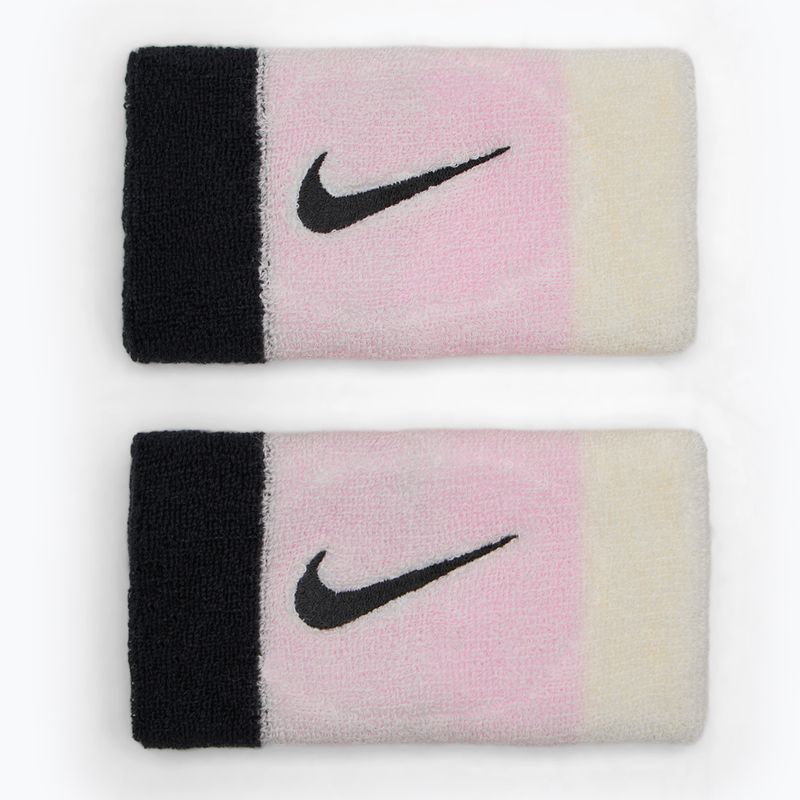 Nike Swoosh Doublewide Wristbands 2 pcs pink foam/coconut milk/black