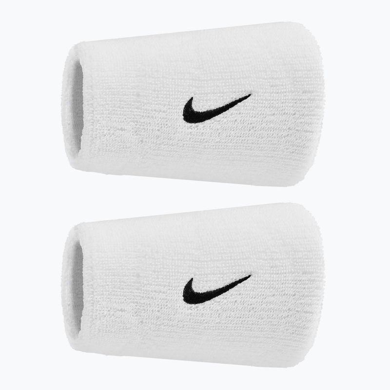 Wristbands Nike Swoosh Classic Doublewide Wristbands 2 pcs. white/black