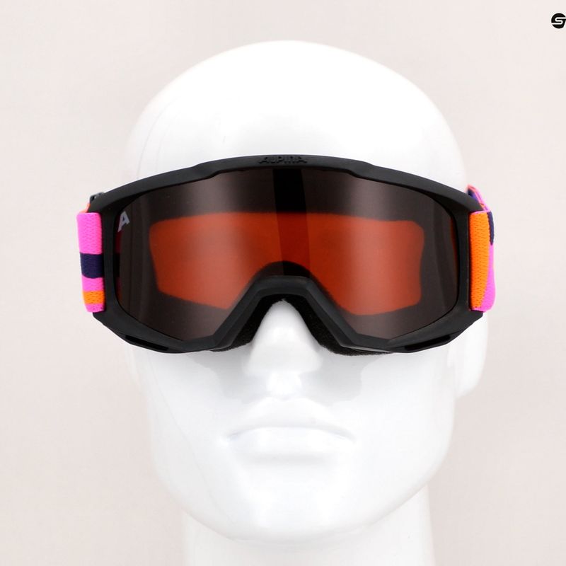 Alpina Piney black/pink matt/orange children's ski goggles 5