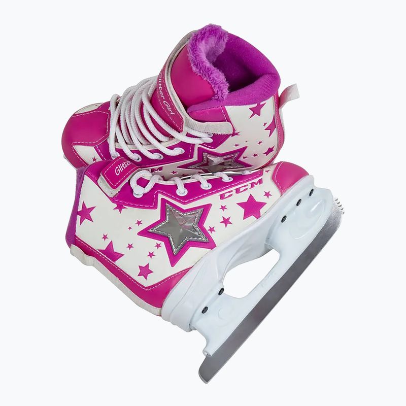 CCM Glitter Girl children's skates white/pink 3