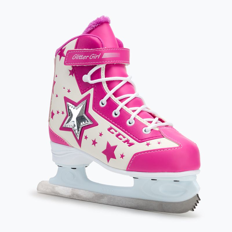 CCM Glitter Girl children's skates white/pink