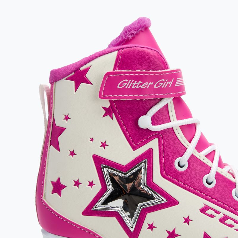 CCM Glitter Girl children's skates white/pink 5
