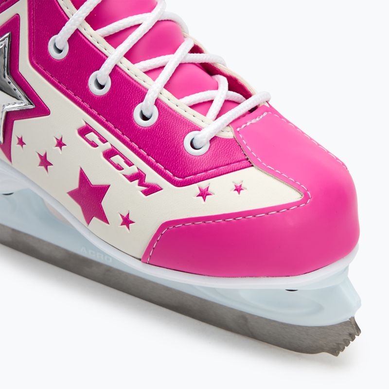 CCM Glitter Girl children's skates white/pink 7