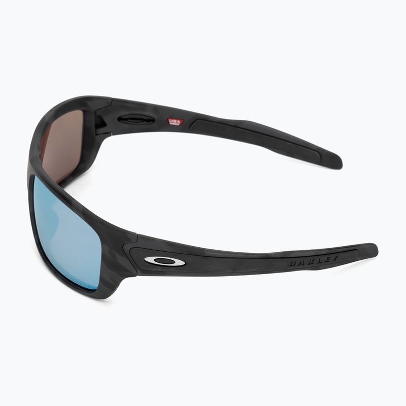Oakley Turbine matte black camo/prizm deep water polarized sunglasses 4