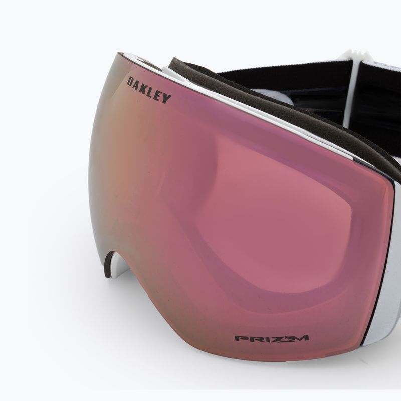 Oakley Flight Deck matte white/prizm rose gold iridium ski goggles OO7050-C2 5