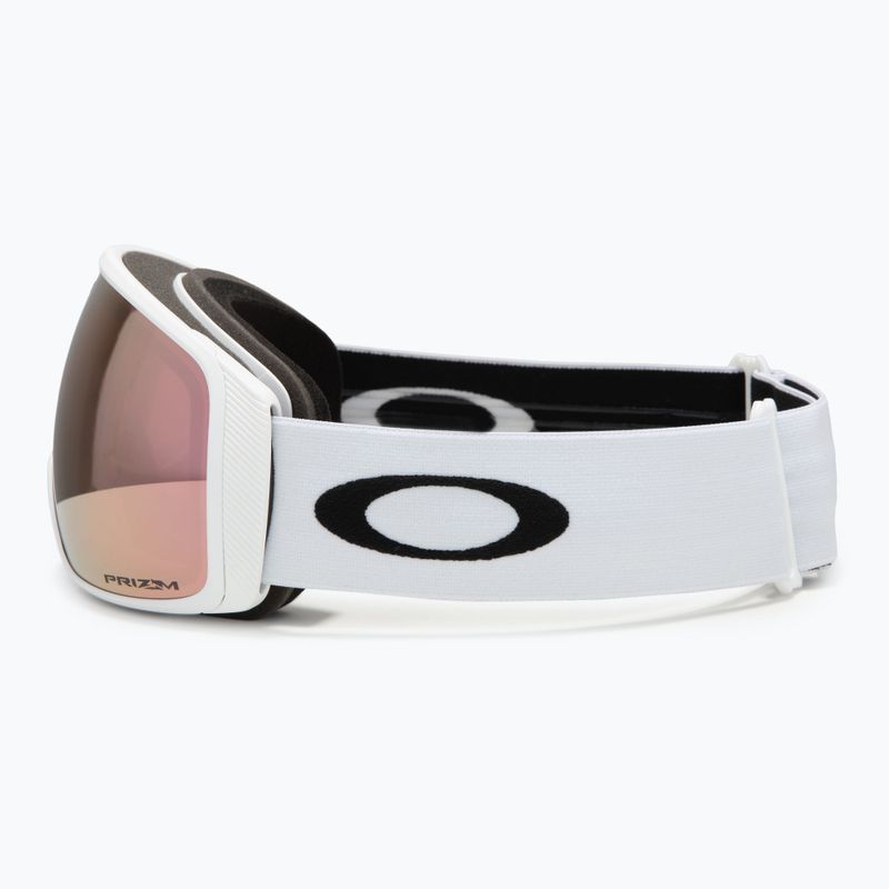 Oakley Flight Tracker L matte white/prizm rose gold iridium ski goggles 4