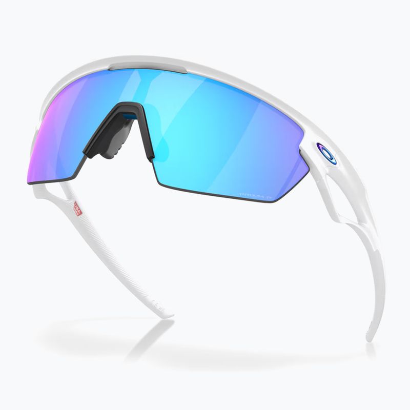 Oakley Sphaera matte white/prizm sapphire polarized sunglasses 4