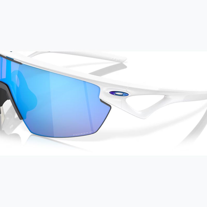 Oakley Sphaera matte white/prizm sapphire polarized sunglasses 6