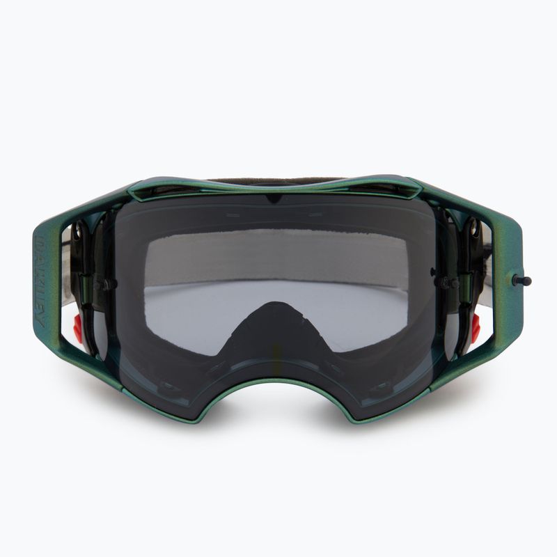 Oakley Airbrake MTB cycling goggles black green colourshift/light grey 2