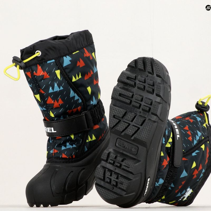 Sorel Flurry Print Boys black/black children's snow boots 8