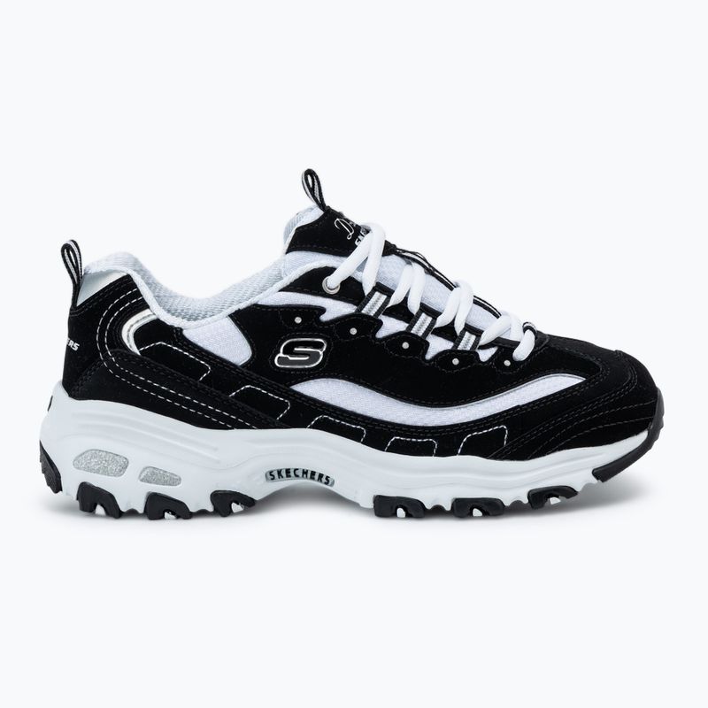 SKECHERS women's D'Lites Biggest Fan black/white/silver shoes 2