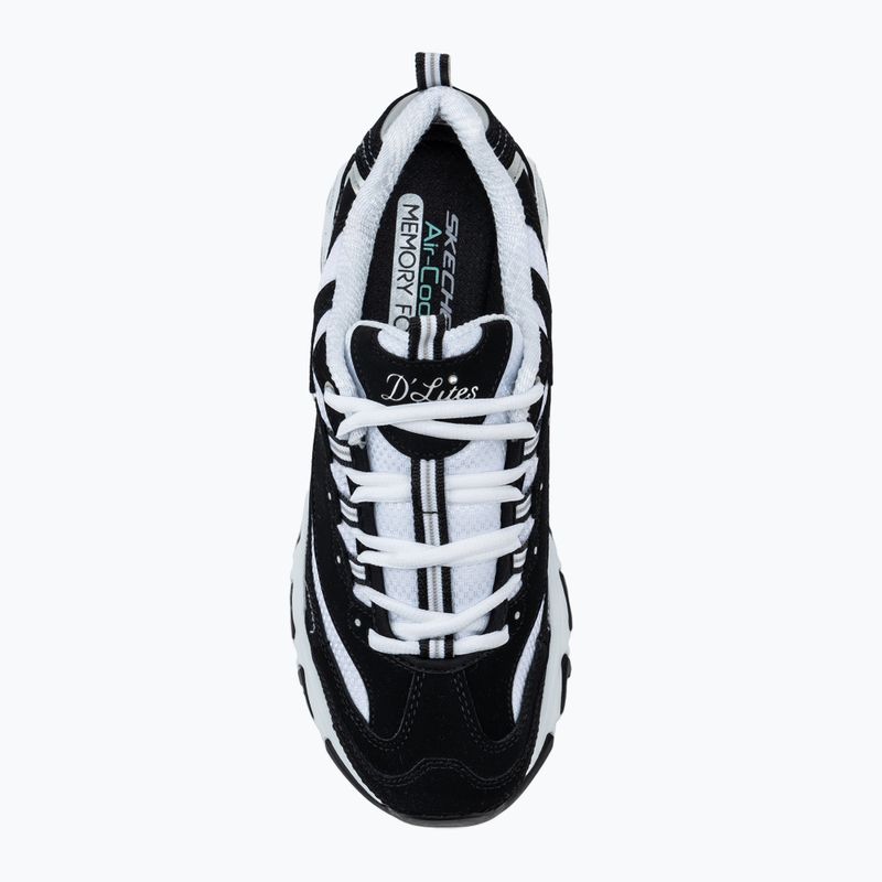 SKECHERS women's D'Lites Biggest Fan black/white/silver shoes 5