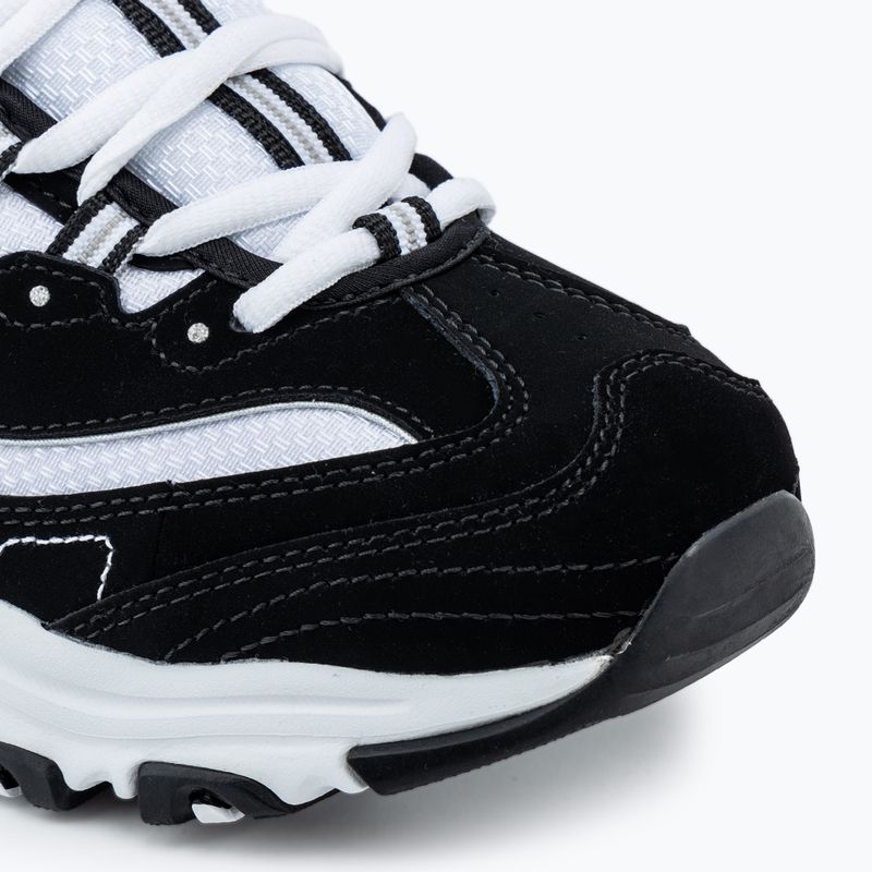 SKECHERS women's D'Lites Biggest Fan black/white/silver shoes 7