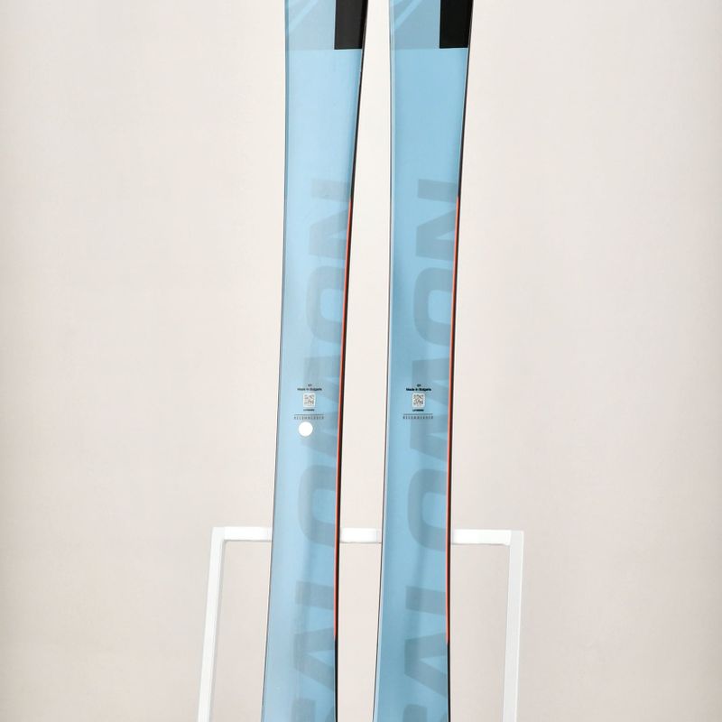 Salomon QST 98 + Skins reef waters/flame orange/royal purple downhill skis 11