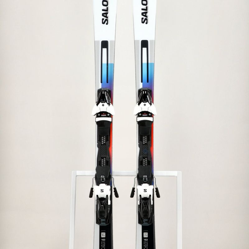 Salomon Addikt + Z12 GW downhill skis white/black/pastel neon blue 13