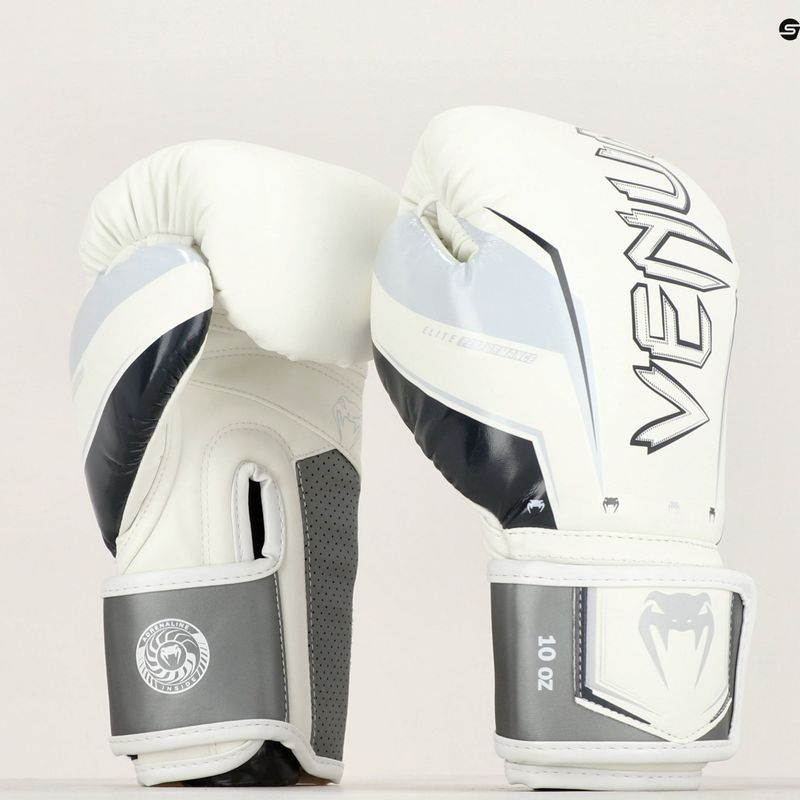 Venum Elite Evo grey/white boxing gloves 6