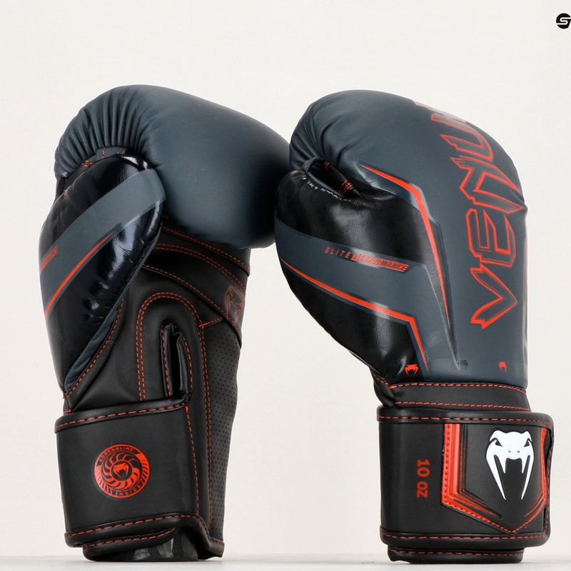 Venum Elite Evo navy/black/red boxing gloves 6