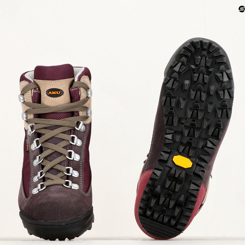 Women's trekking boots AKU Ultra Light Original GTX burgundy/violet 8