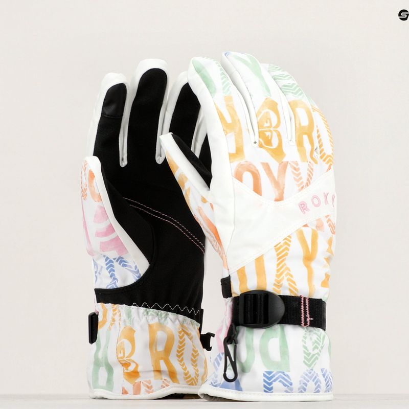 Women's snowboard gloves ROXY Jetty black bright white sapin 9