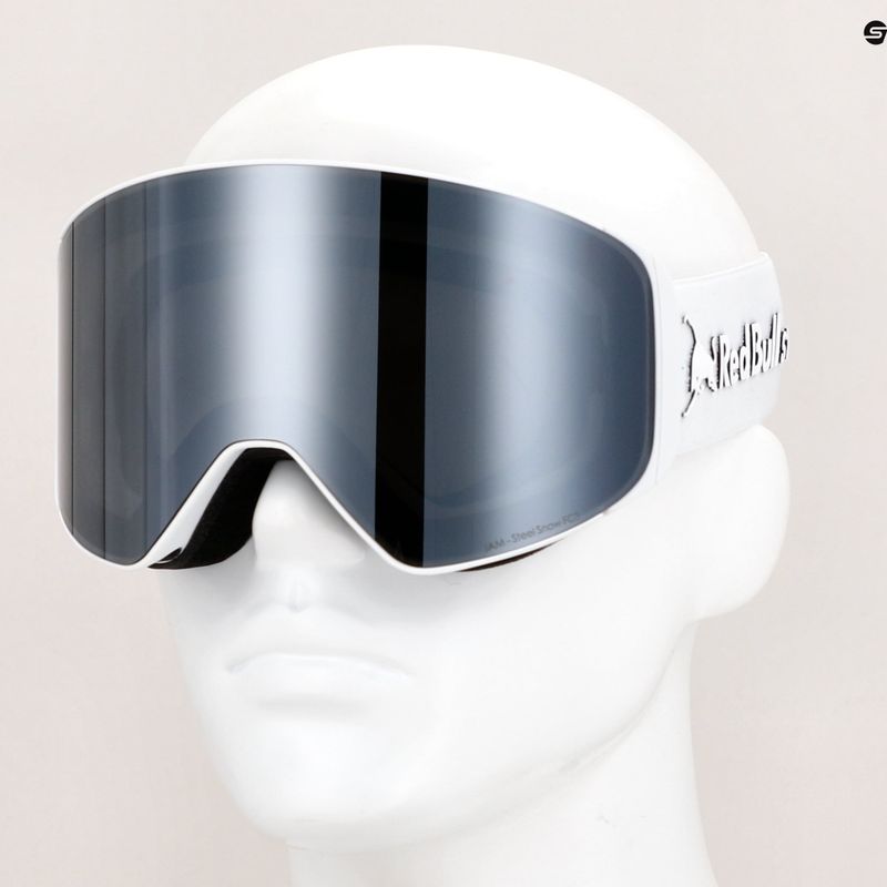 Red Bull SPECT Jam S3 ski goggles + Spare Lens S2 matt white/white/ smoke/silver mirror/cloudy snow 4