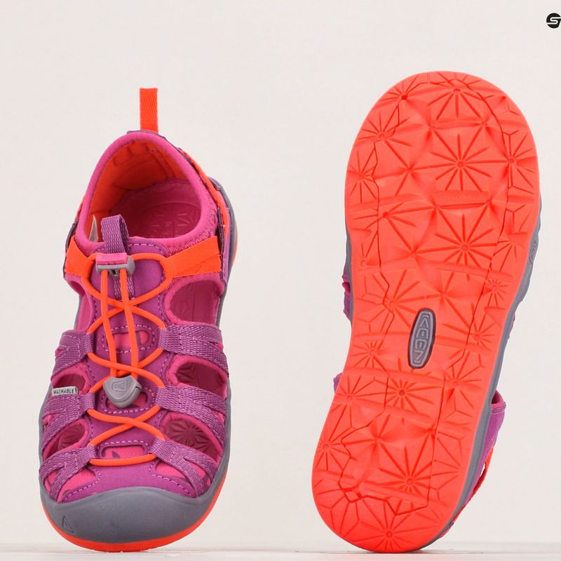 KEEN Moxie purple wine/nasturtium children's trekking sandals 14