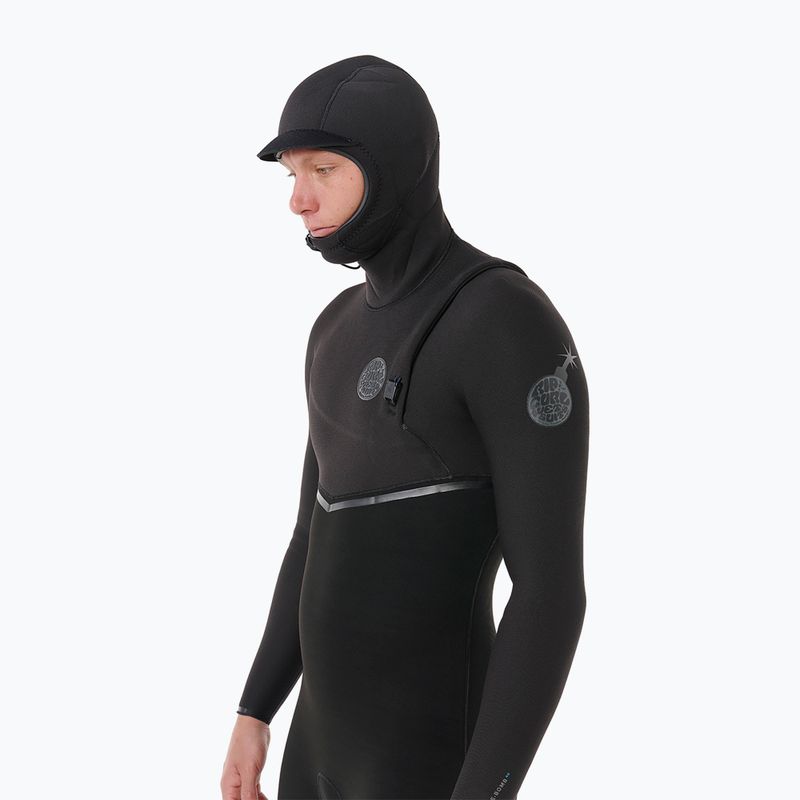 Men's swimming wetsuit Rip Curl E-Bomb Zf Hood 5/4 mm black 5