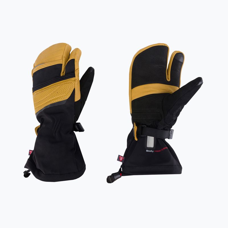 Lenz Heat Glove 8.0 Finger Cap Lobster heated ski glove black and yellow 1207