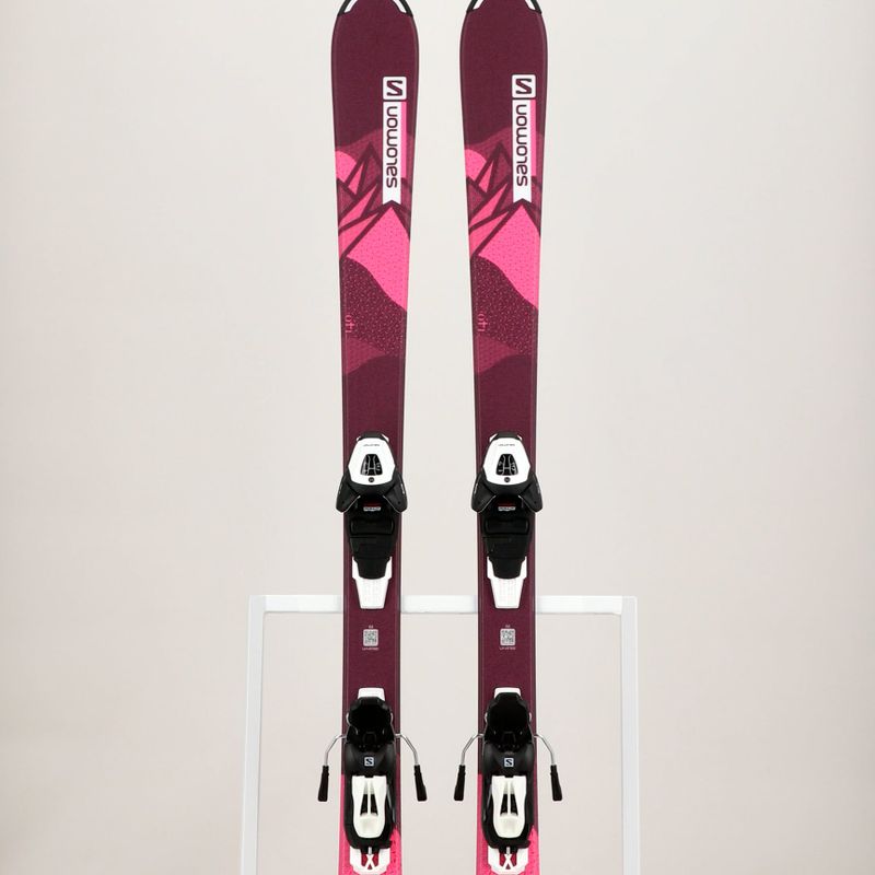 Children's downhill skis Salomon Lux Jr M + L6 bordeau/pink 11