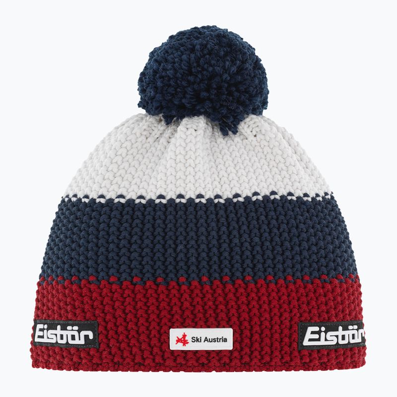 Eisbar Star Pompon Ska winter beanie burgundy/dark cobalt/white