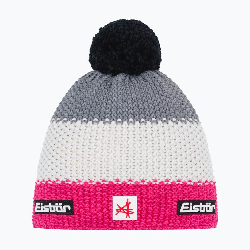 Winter hat Eisbar Star Pompon SA pink meliert/white/grey