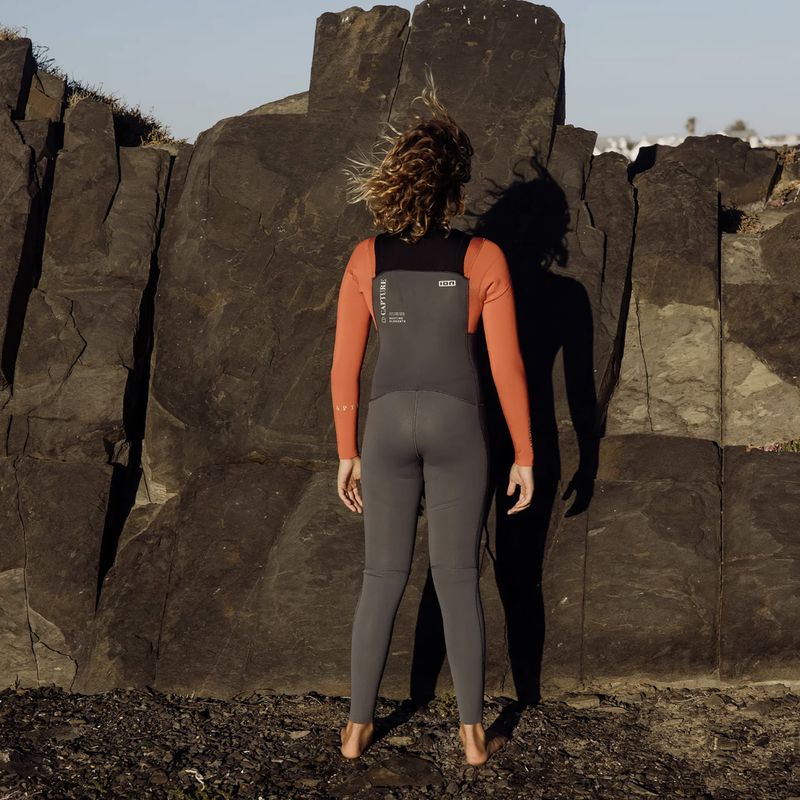 Children's surfing wetsuit ION Capture 4/3 Front Zip Jr steel blue/red 6